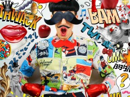 Comics Overdose (Apples) by Nuno Roque - Artwork - Photography - Contemporary Art - Collage - Mustglasses - Moustache Bow Tie (Rouge)